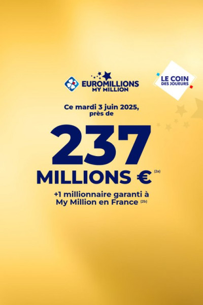 Euromillions du 3 juin 2025 : Jackpot record de 237 millions non remporté, découvrez les numéros gagnants