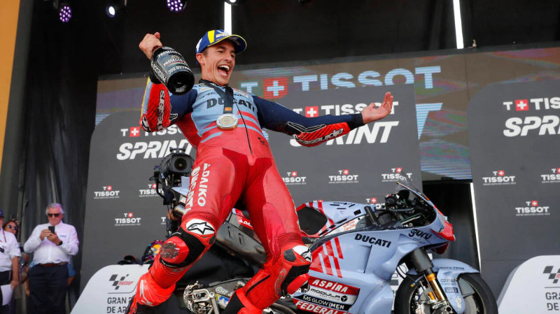 MotoGP Aragon : Marc Marquez s’impose en patron lors de la course sprint, doublé familial et Aldeguer sur le podium