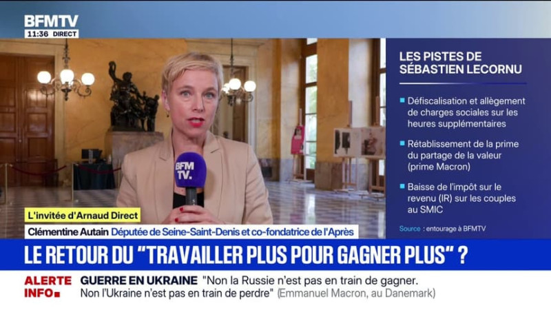 Autain critique le retour de la prime Macron dans les pistes budgétaires