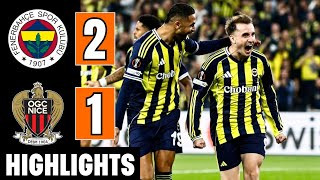 Fenerbahçe bat Nice 2-1 en Europa League : une victoire précieuse à domicile