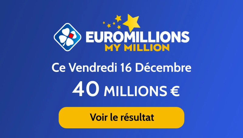Résultats de l'EuroMillions et My Million le 16 décembre 2025