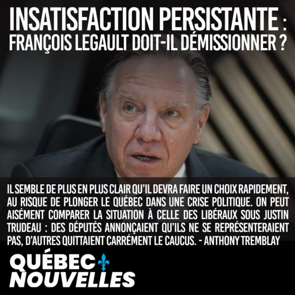 François Legault Annonce Sa Démission : Un Changement Majeur au Québec