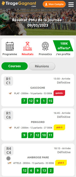 Résultats du Quinté du Jour : Les Arrivées et Les Rapports