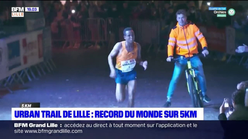 Jimmy Gressier et le record du monde du 5km à l'Urban Trail de Lille