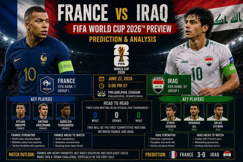 La France domine l'Irak et avance dans la World Cup 2026 à Philadelphia