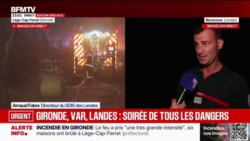 Incendie majeur à Biscarrosse : 1,200 hectares brûlés, une évacuation massive en cours