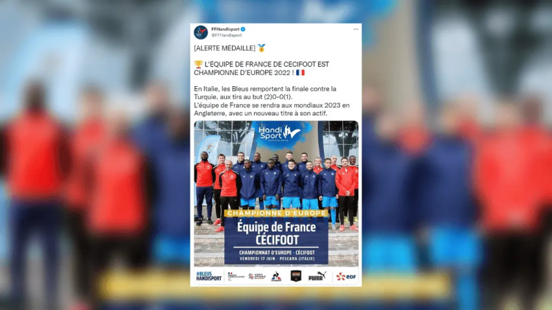 Cécifoot : La France s'impose de nouveau en Europe