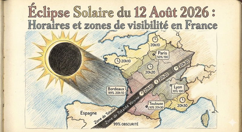 Éclipse solaire du 12 août 2026 : Un phénomène rare à ne pas manquer
