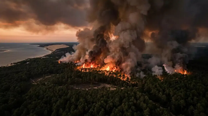 Incendie dans les Landes : Luglon sous les flammes, la région plongée dans la fumée
