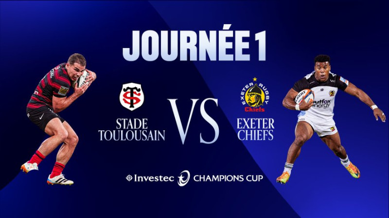 Stade Toulousain bat Exeter Chiefs 43-40 à Toulouse